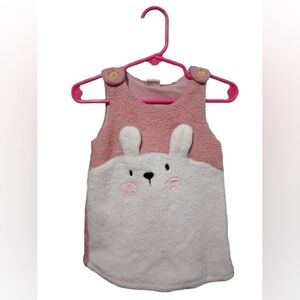 PatPat Pink and White Bunny Fleece Dress